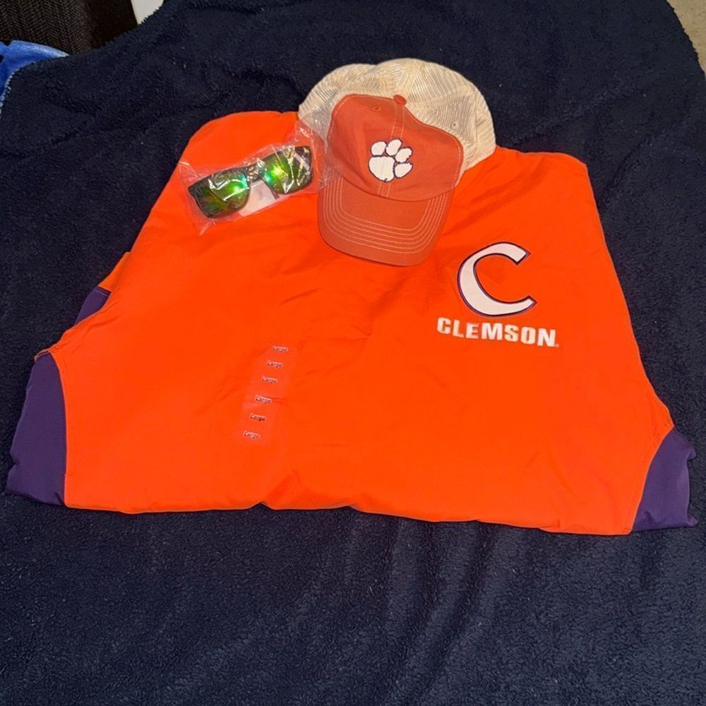 Clemson Pullover jacket orange purple white